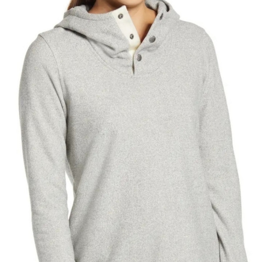 North Face Gray Button-Up Hoodie